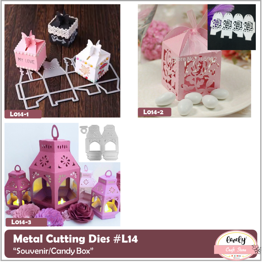

Metal Cutting Dies #L014 - Cetakan Stensil, Stencil Mold Metal bentuk souvenir wedding candy box untuk bahan mahar, journal,, cards