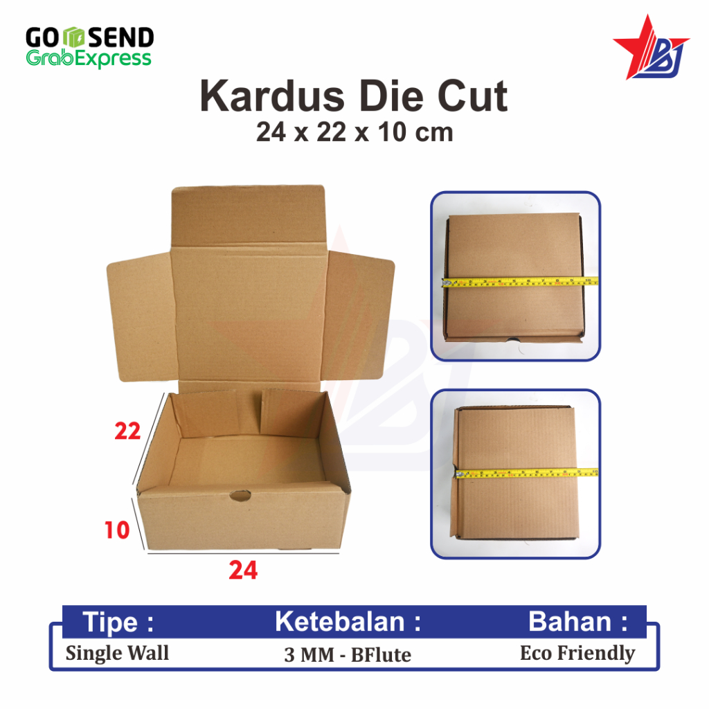 

KARDUS 24x22x10 Cm / Box Karton Corugated Diecut B-Flute / Hampers Packing Online