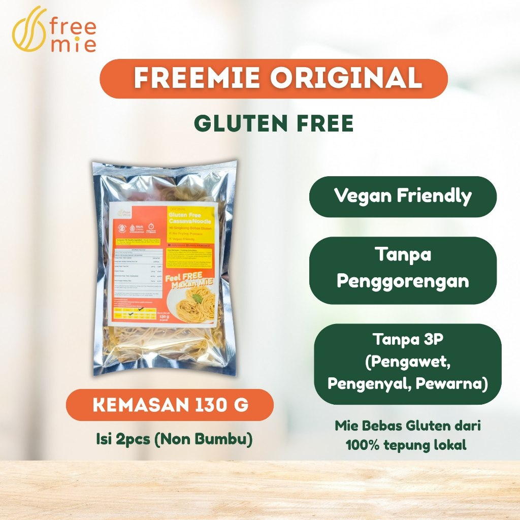 

Freemie Original Gluten Free 130g (2 porsi)~ Mie Singkong ~ Pasta Vegan Friendly ~ Spagetti