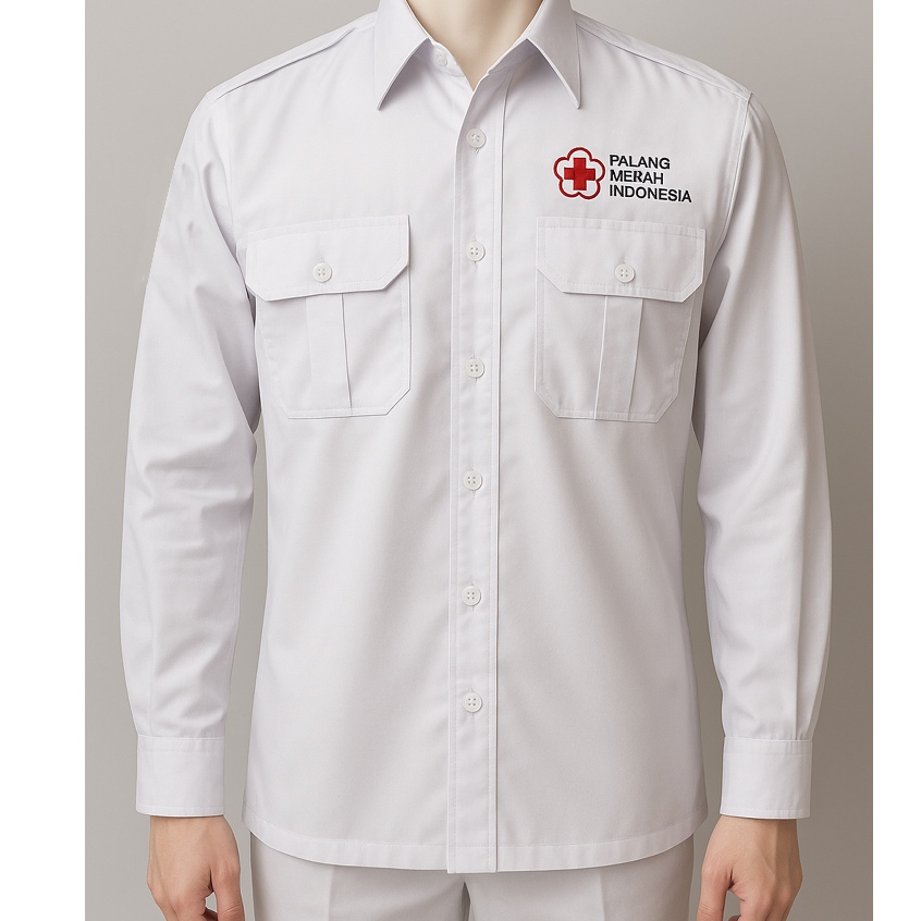 Kemeja Pdh Pmr Lengan Panjang Bordir premium
