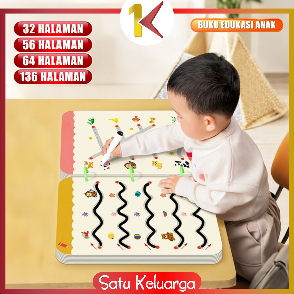 

SK-M386 Mainan Edukasi Menggambar Latihan Menulis Titik Dapat Dihapus Buku Set Magical Tracing Workbook / Buku Kerja Penelusuran Ajaib Anak Serbaguna