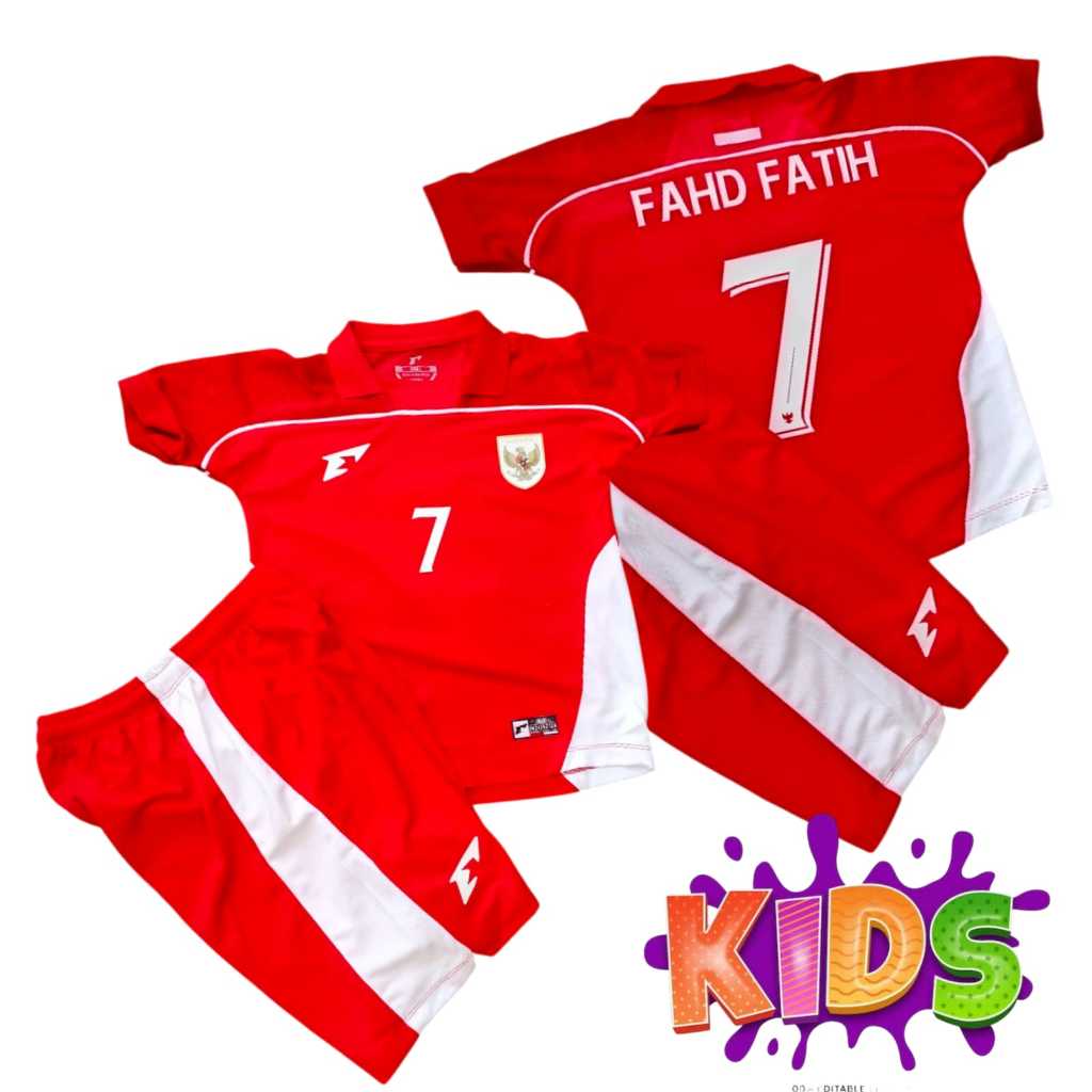 PREMIUM SETELAN BAJU BOLA JERSEY TIMNAS INDONESIA HOME ERSPO MERAH ANAK KIDS 2025