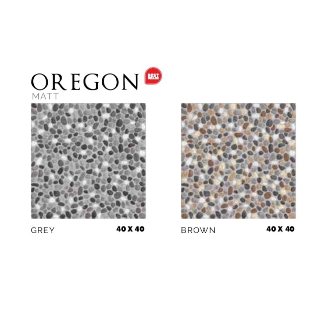 KERAMIK MEREK ASIA TILE TYPE OREGON GREY OREGON BROWN UKURAN 40X40 MATT