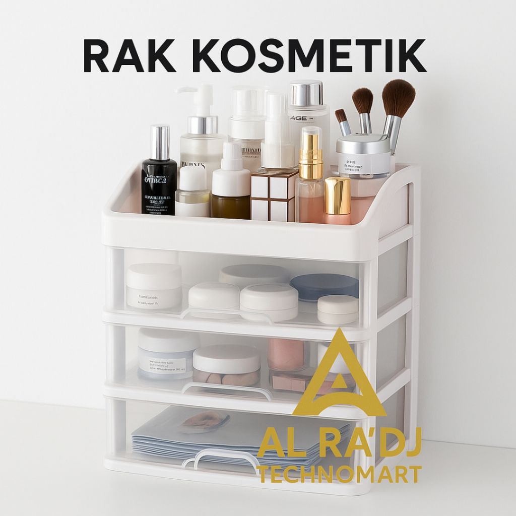 RAK KOSMETIK UNTUK MENYIMPAN MAKE UP DAN SKINCARE _ RAK KOSMETIK 3 LACI