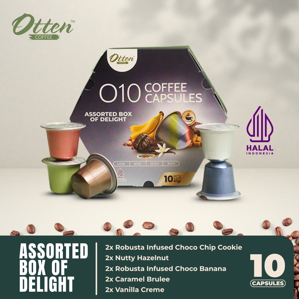 

Kopi Kapsul - O10 Assorted Box of Delight Coffee Capsule | Kapsul Nespresso Compatible - Otten Coffee Capsules