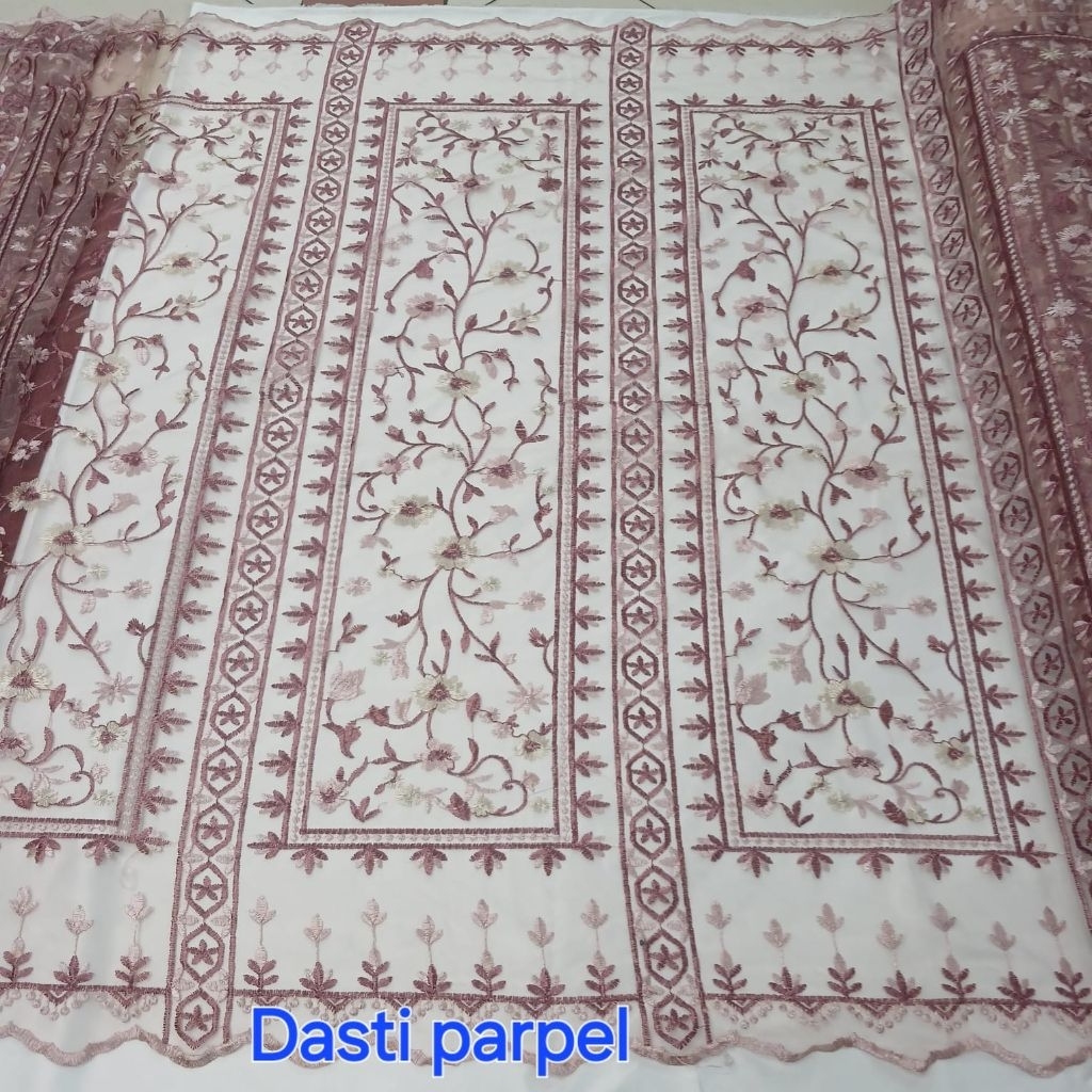 Bahan kain Tille Etnik Sapto twotone premium/ Kain Tille Sumba Valentino/Tile etnik kotak