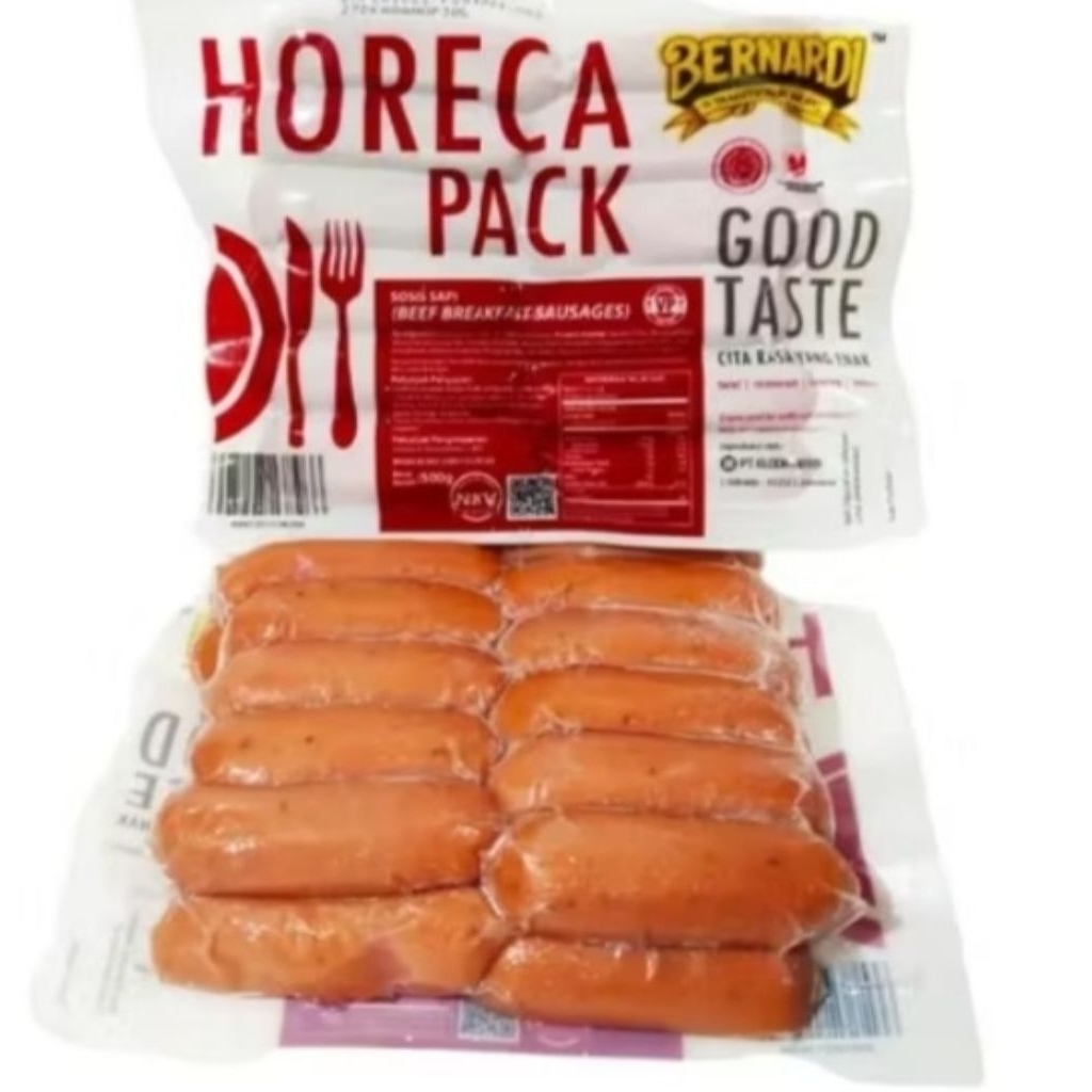 

Bernardi Horeka Sosis Sapi VP ( Tanpa Kupas ) Sosis Sapi Frozen | Berat Bersih 500gr