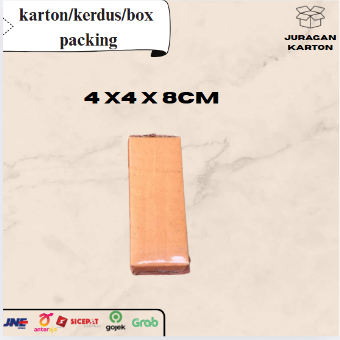 

Kardus/karton box polos packing ukuran 4 x 4 x 8