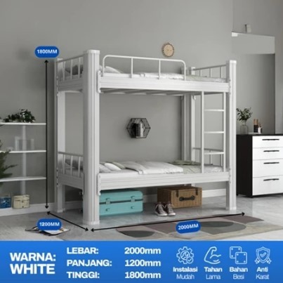 ( GARANSI 12 BULAN ) RANJANG BESI RANJANG TINGKAT RANJANG TINGKAT 2 SUSUN TEMPAT TIDUR TINGKAT MIMIM