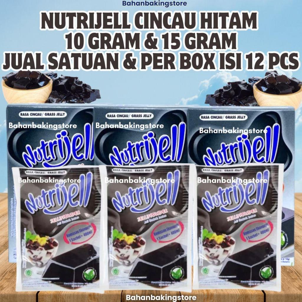 

NUTRIJELL CINCAU HITAM BERAT 15 GRAM JUAL PER BOX ISI 12 SACHET | JELLY POWDER INSTANT RASA CINCAU SEGAR