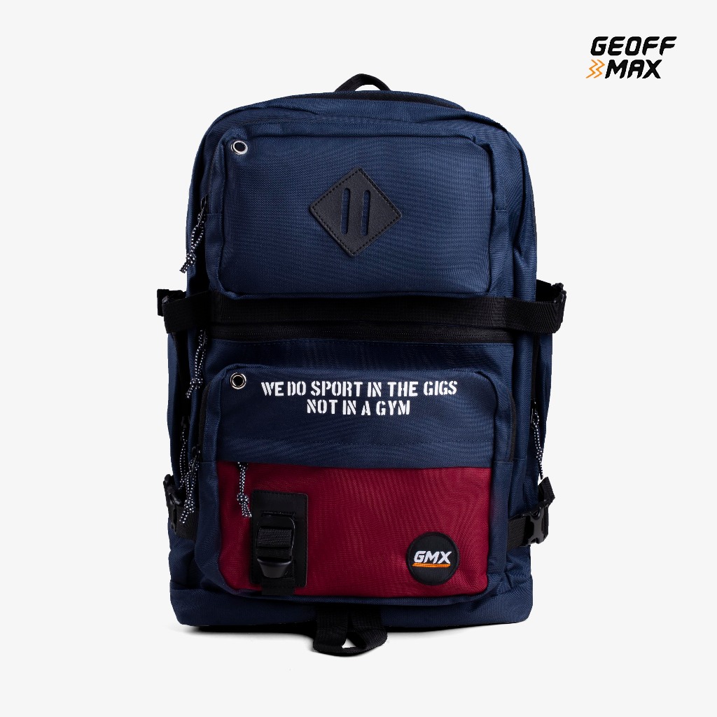 Geoff Max - Arlos Navy Maroon | Backpack | Tas Ransel | Tas Punggung | Tas Pria Wanita