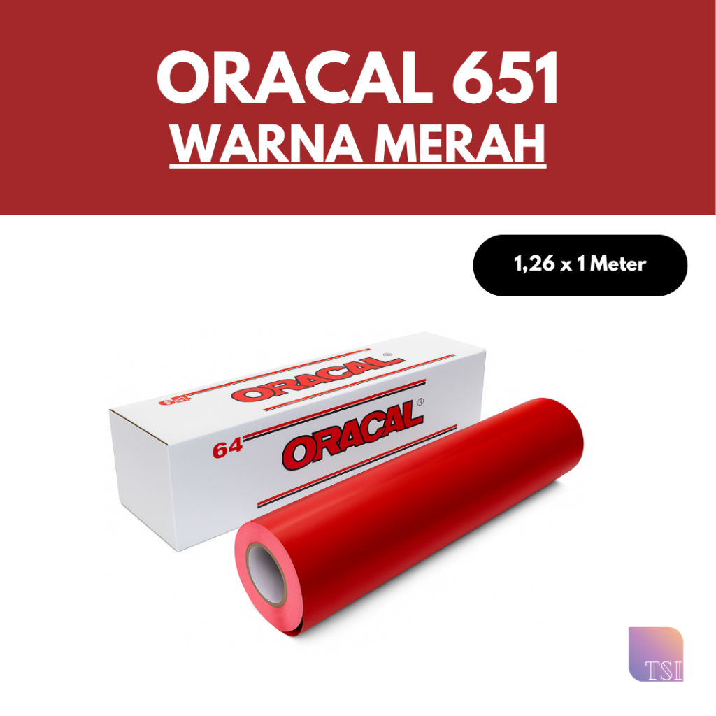 Sticker Oracal Merah 651 - 031 Merah Red Glossy / Matte Doff [1 Meter] Vinyl Cutting Sticker Skotlet