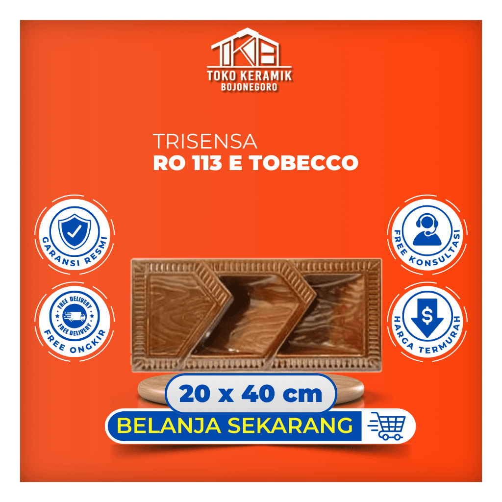 Roster Lubang Angin Motif Kayu 20x40 cm Trisensa | RO 113 Tobecco