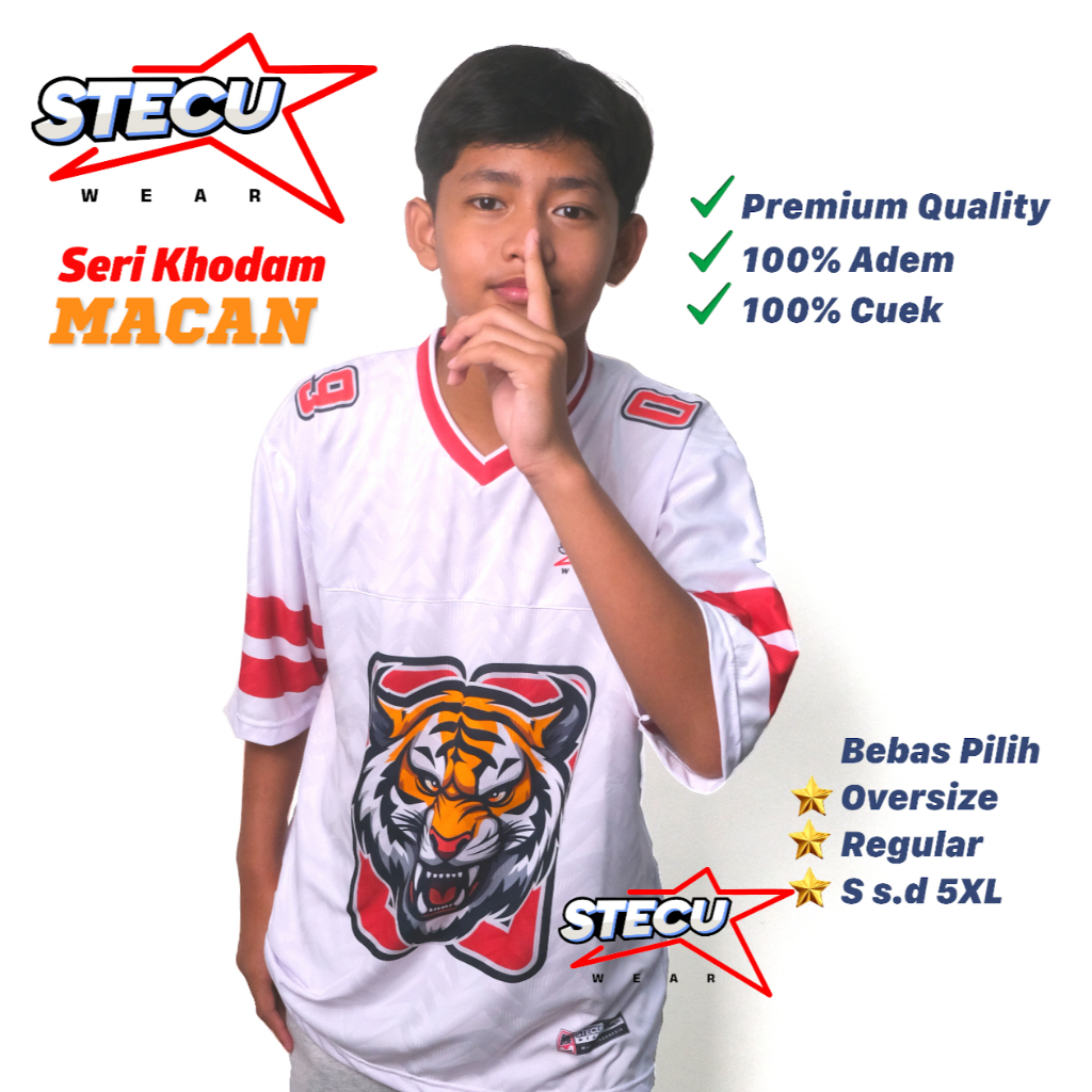 STECU WEAR - Jersey Premium - Seri Khodam MACAN - Jersey Number 09 - Jersey Oversize