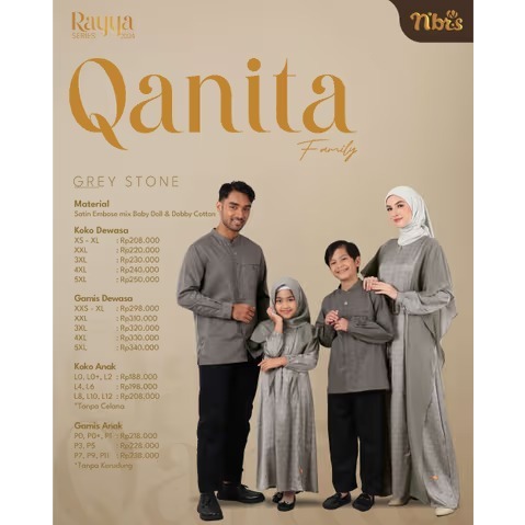 (SARIMBIT) QANITA GREY STONE RAYYA SERIES
