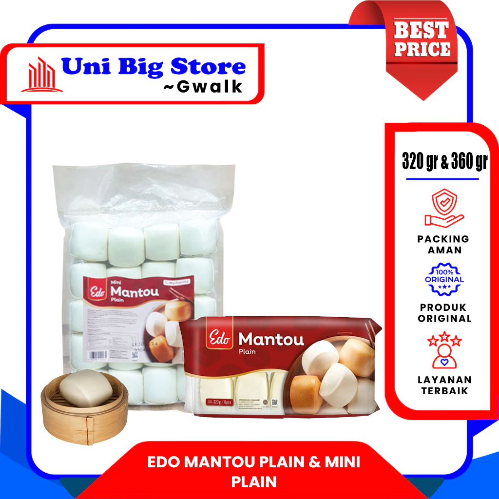 

EDO MANTOU PLAIN & MINI PLAIN FROZEN ROTI SEPAN BEKU - (320 gr & 360 gr)