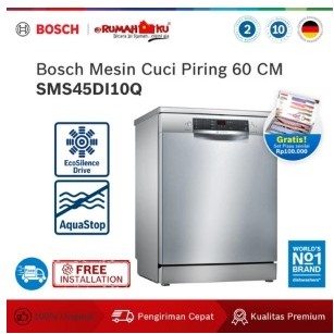 DVN Dishwasher Bosch SMS45DI10Q Seri 4 Silver Inox Freestanding Dishwasher