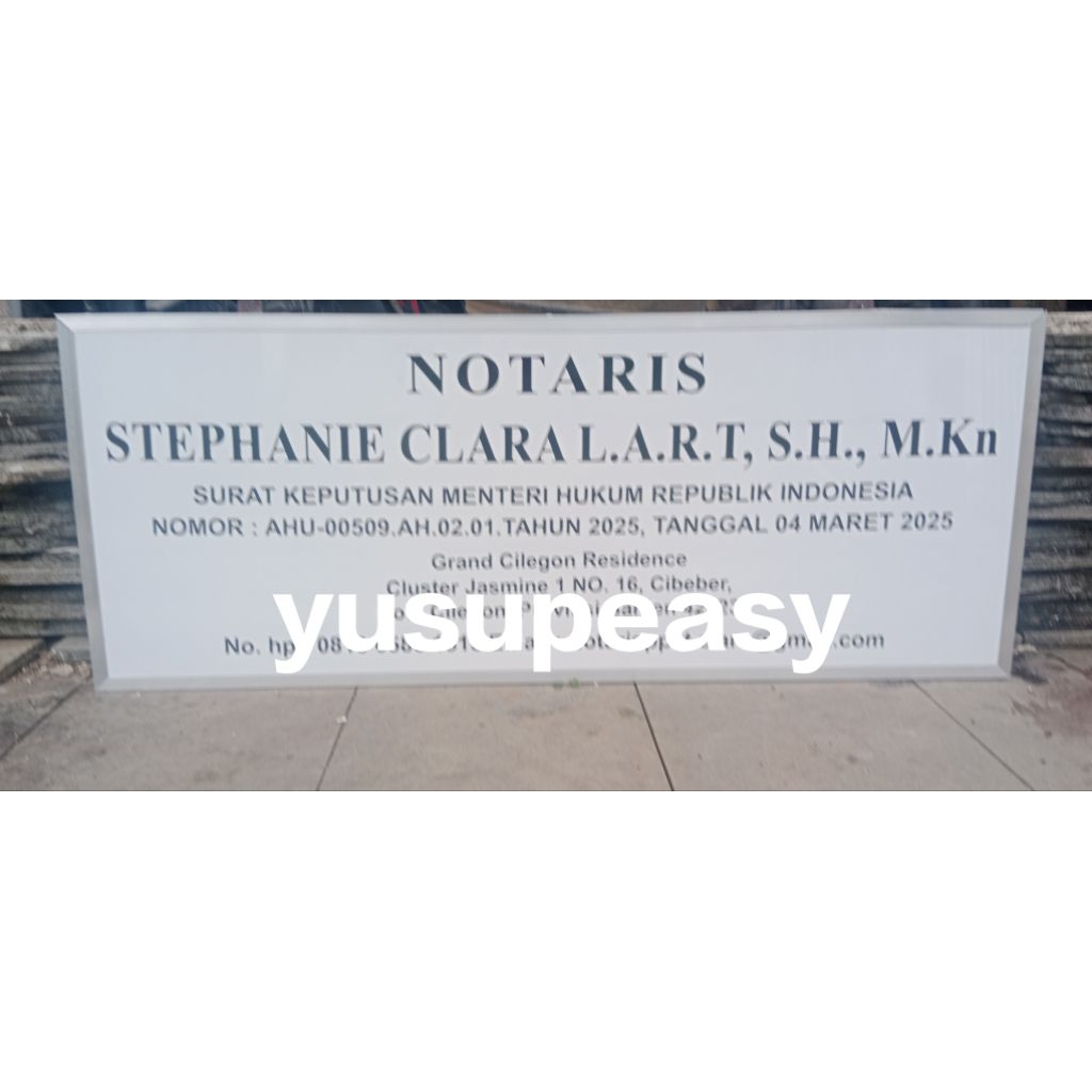 

plang papan nama notaris ppat 150x60 cm acp rangka besi