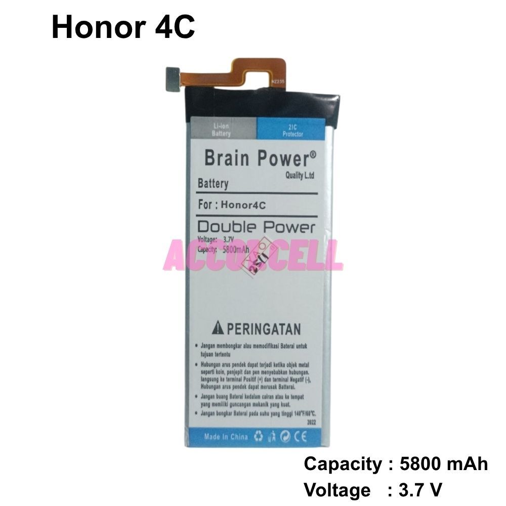 Baterai Huawei Honor 4C - CHM-U01 - CHM-CL00 - CHM-TL00 - CHM-UL00 - HB444199EBC+ Brain Power