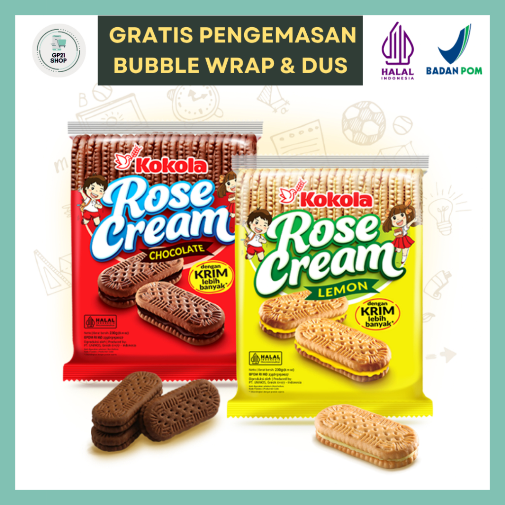 

Kokola Rose Cream 230gr - Biskuit Krim Snack Cemmilan Murah Enak