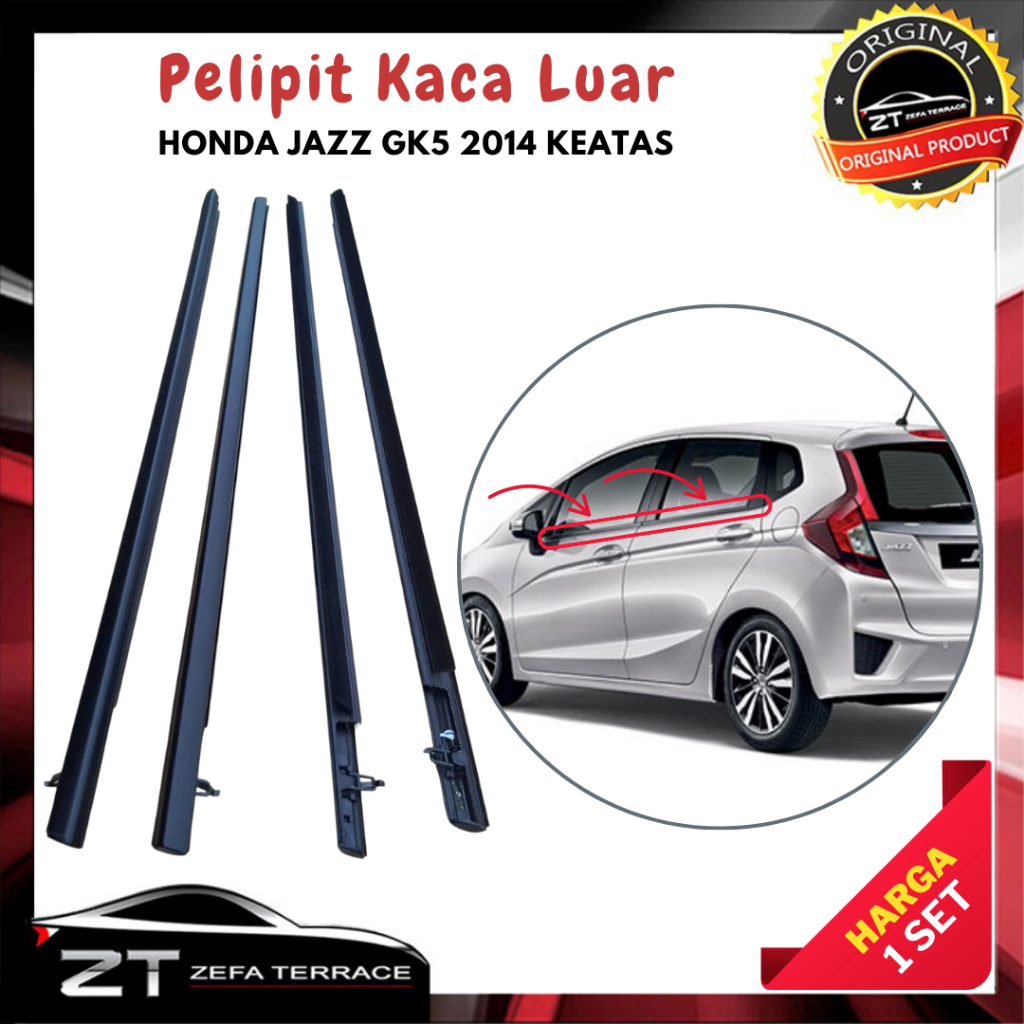 Pelipit Kaca Luar Honda Jazz GK5 2014 Keatas Weather strip Pelipit Kaca Honda Jazz 1 Set