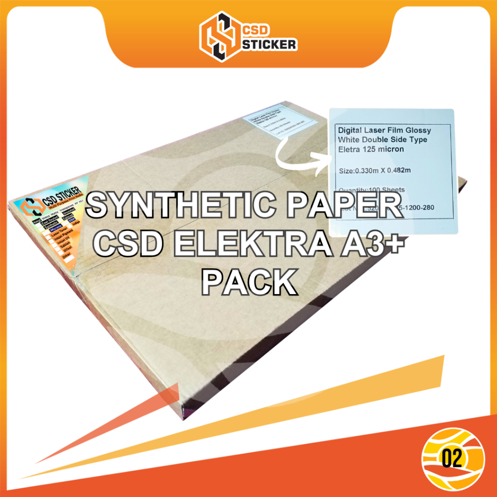 

CSD Elektra 125 Micron Synthetic Paper White Gloss Matte Seperti LMO/YUPO Anti Air - Pack