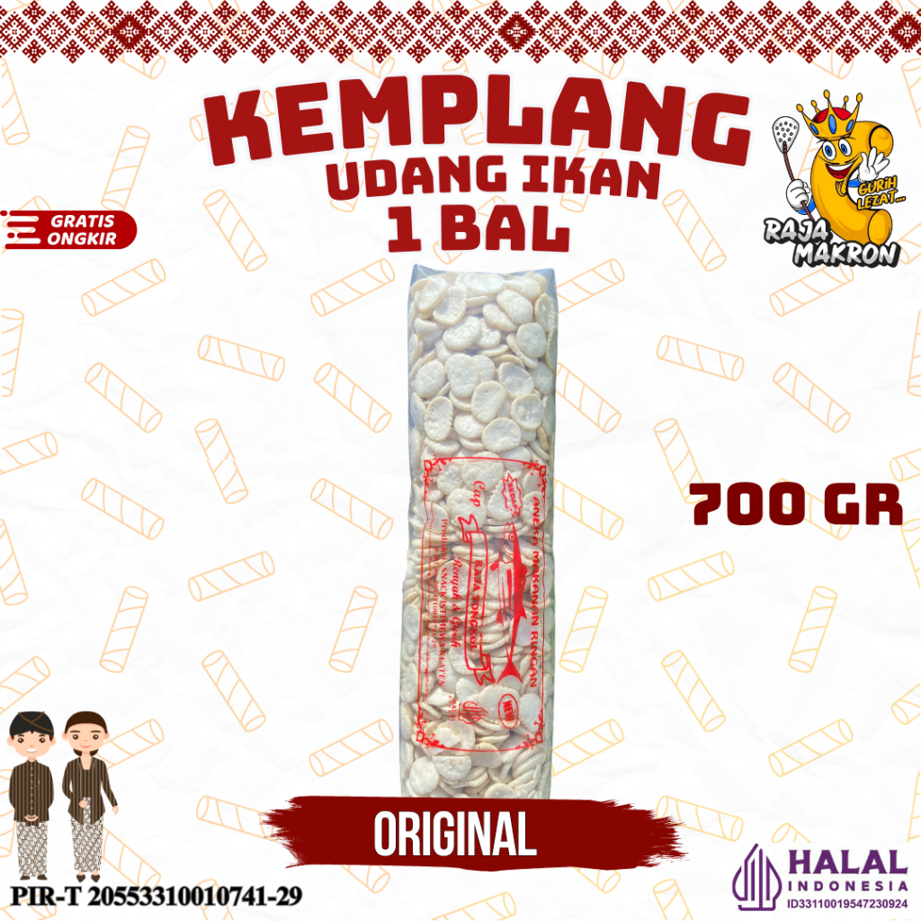 

1 BAL KEMPLANG UDANG IKAN RASA ORIGINAL Snack Food Keripik Cemilan Kering Asin Makanan Camilan Toples