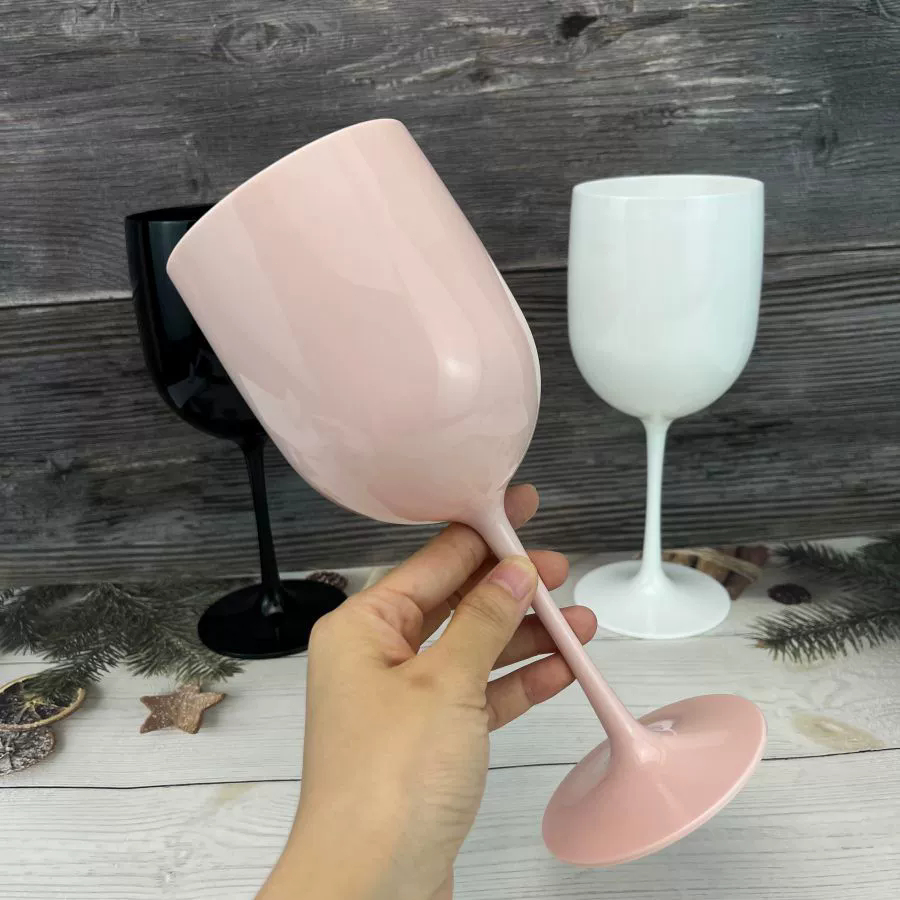 480ML Gelas Wine Plastik Food Grade PP Gelas Wine Plastik Tahan Lama Gelas Goblet Plastik Reusable