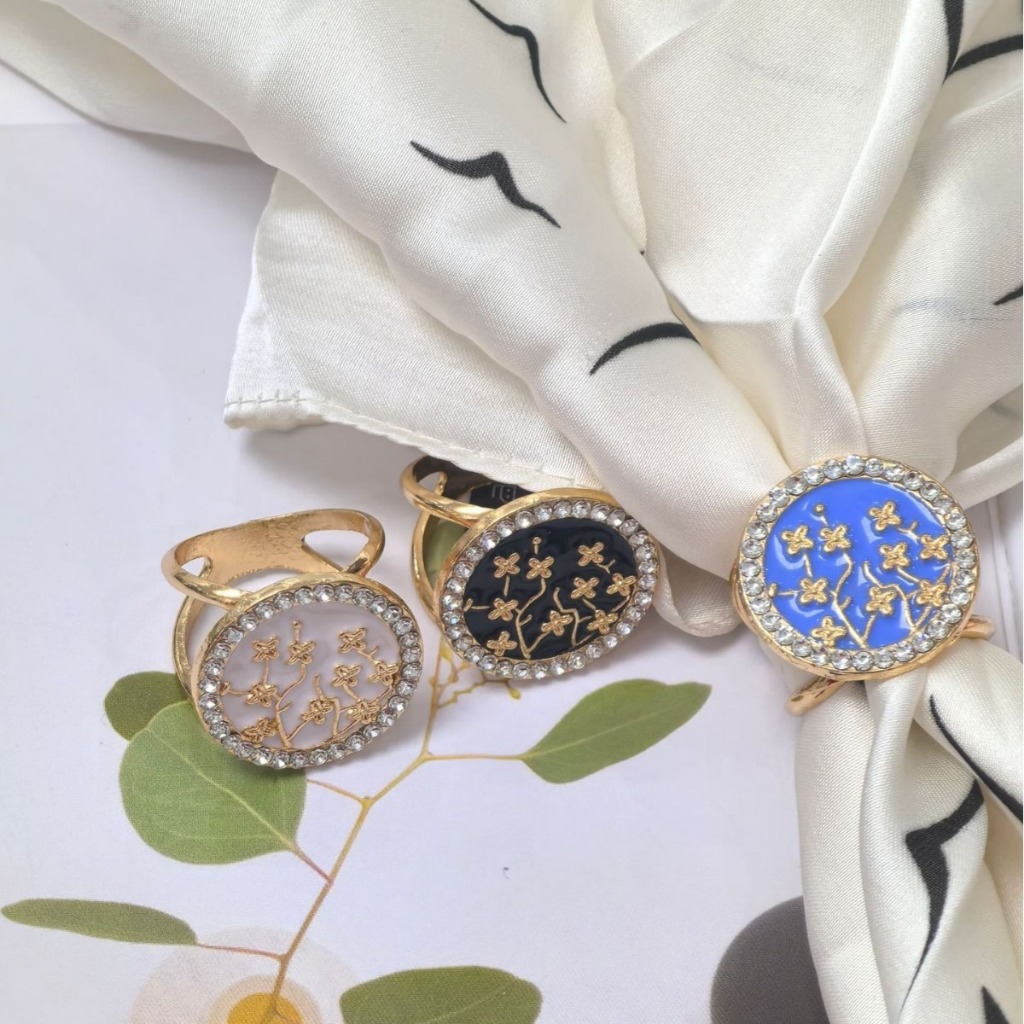 Bros Ring cincin Bulat Ring Hijab Scarf Brooch Cincin Ring Jilbab Women Fashion Bros Ring Bros CInci