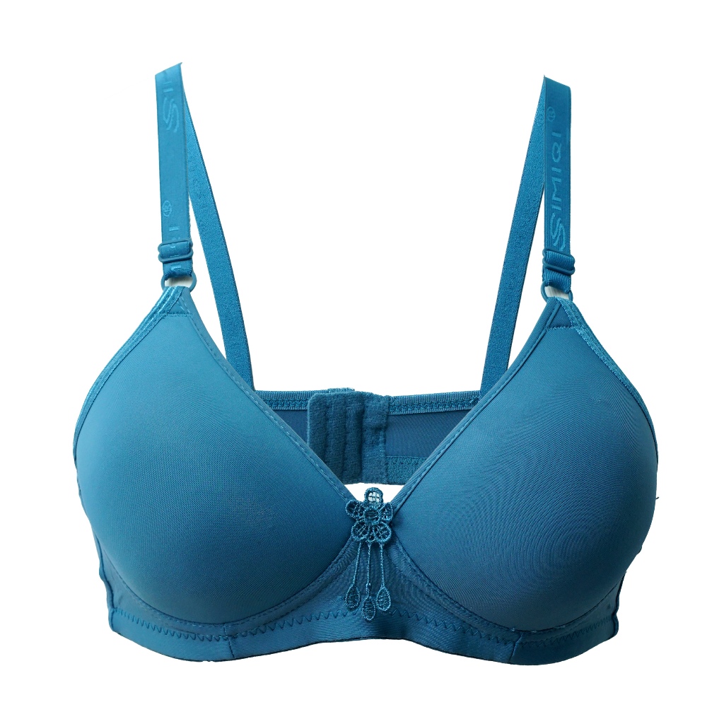 UNDERGOODS Bra Wanita Soft Cup Tanpa Kawat Nyaman Premium – Simiqi Polos - Biru