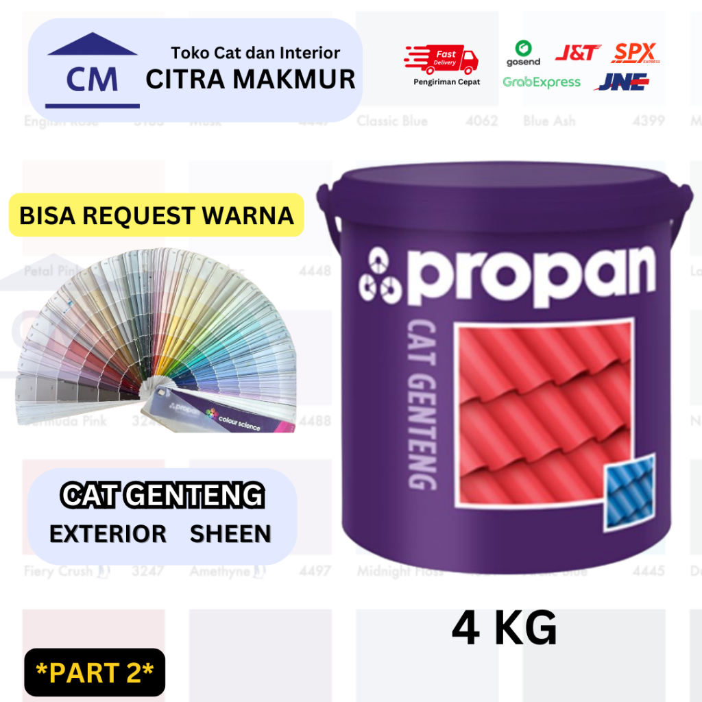 (BISA CARGO) Propan CAT GENTENG - 4 Kg (Kilap, ekonomis, tahan lama)