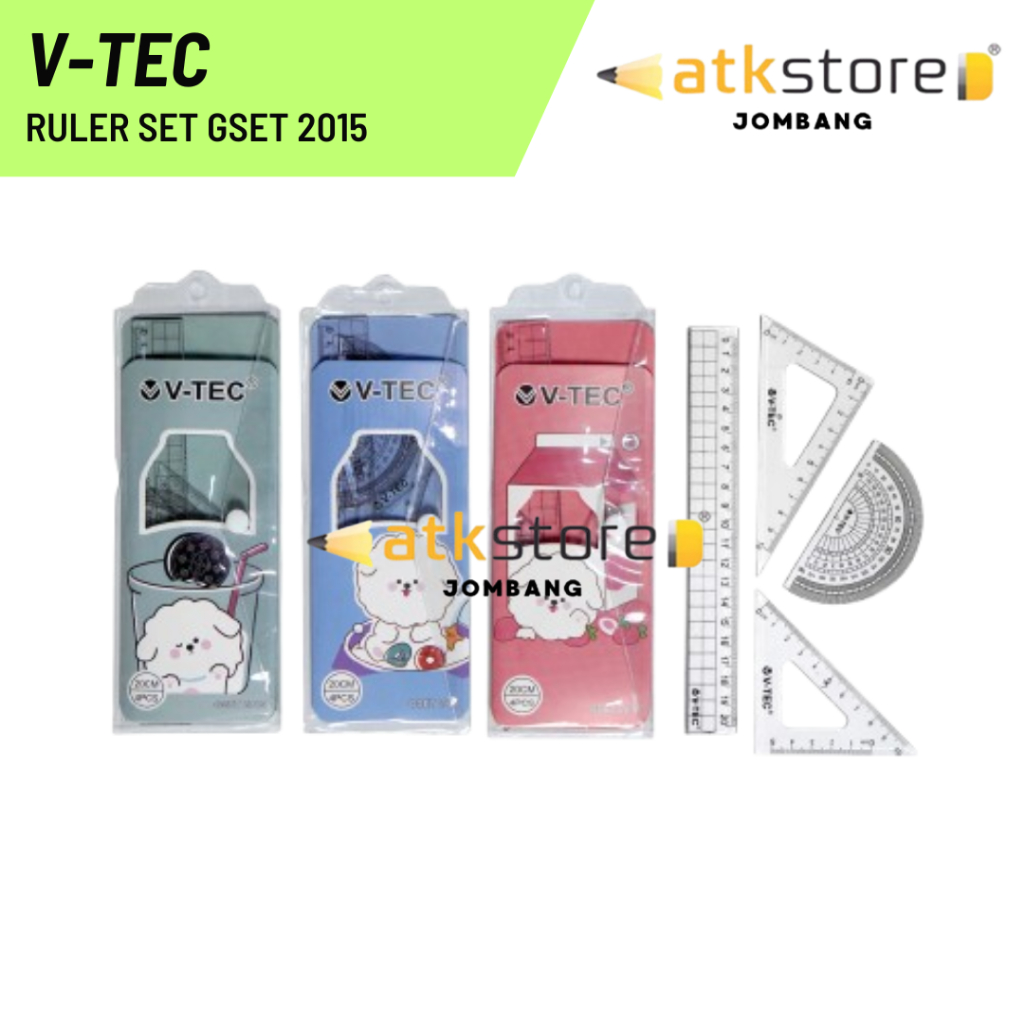 

V-TEC Penggaris Set Plastik Isi 4 Pcs / V-TEC Ruler Set GSET 2015
