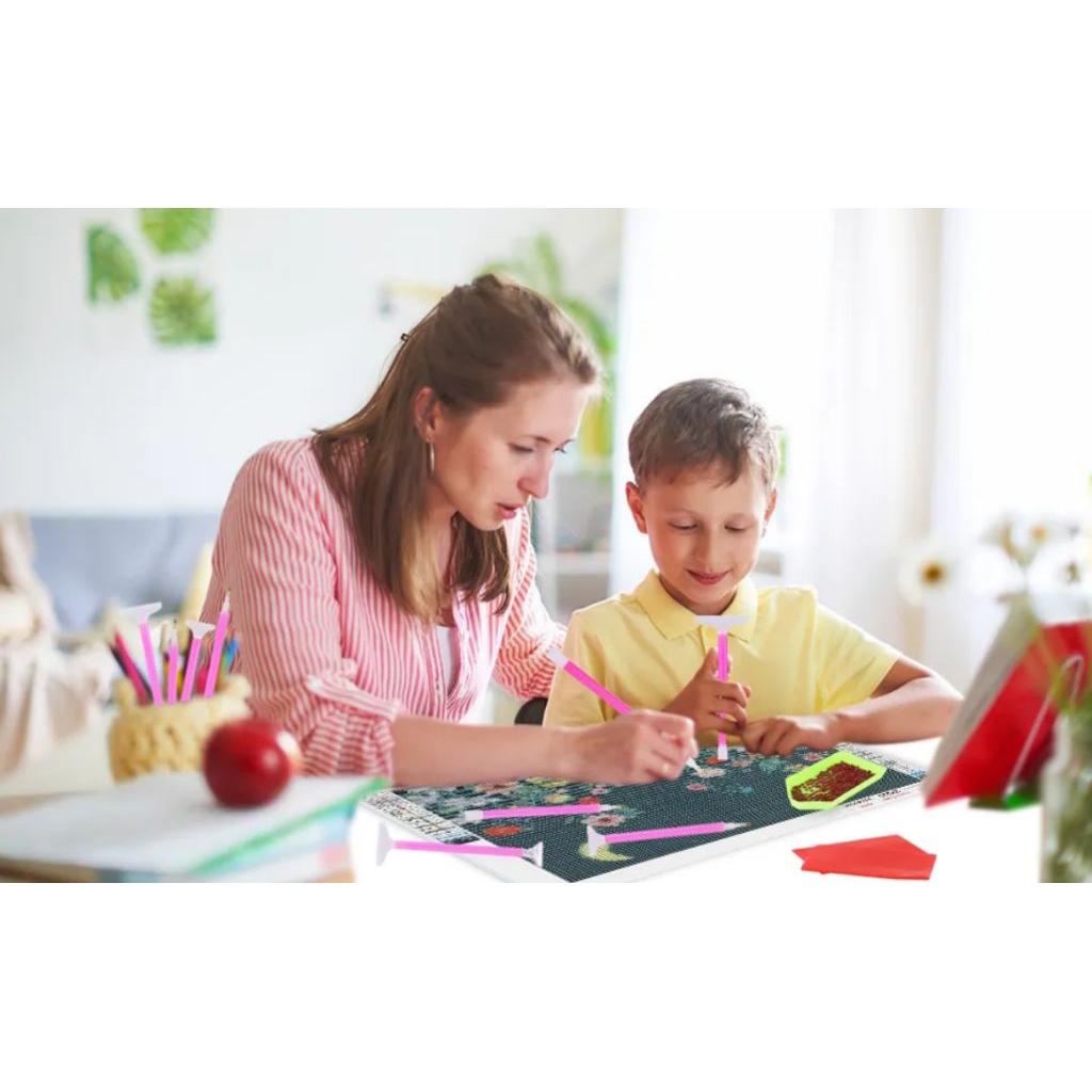 

Set Alat Mosaik Lukisan Berlian DIY 5D | Diamond Painting Tools – Tray, Pen & Wax