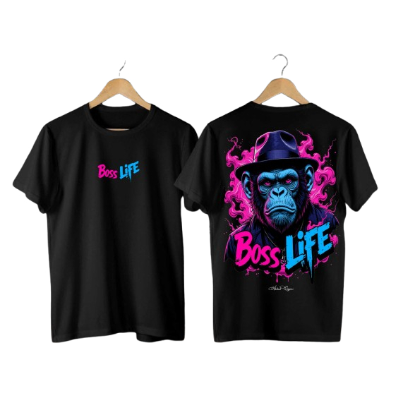Boss Life Kaos Hitam - Gorilla Kaos Pria/ Kaos kata kata keren/ kaos pria distro 100% original/ kaos