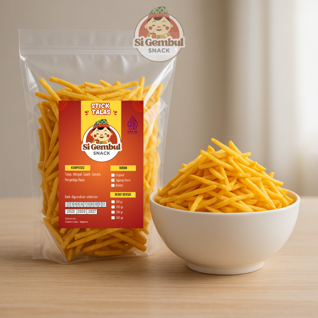 

Stik Talas Original Gurih Renyah 250gr - Cemilan Talas Krispi