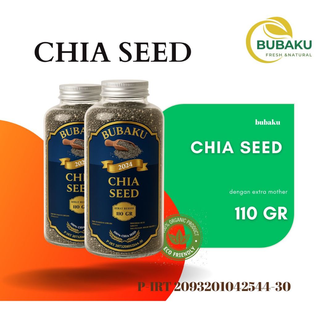 

Black Chia Seeds Organic Untuk Diet 110 gr Biji Chia Seed Mexico Organik-BUBAKU