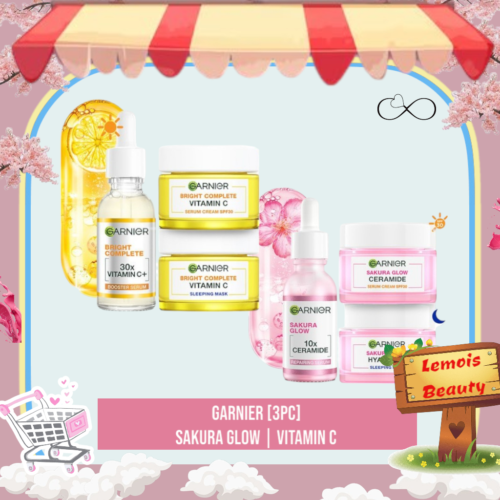 LemoisBeauty- Paket 3in1 Skincare Garnier Bright Complete Vitamin C Daily Set Untuk Mencerahkan Waja