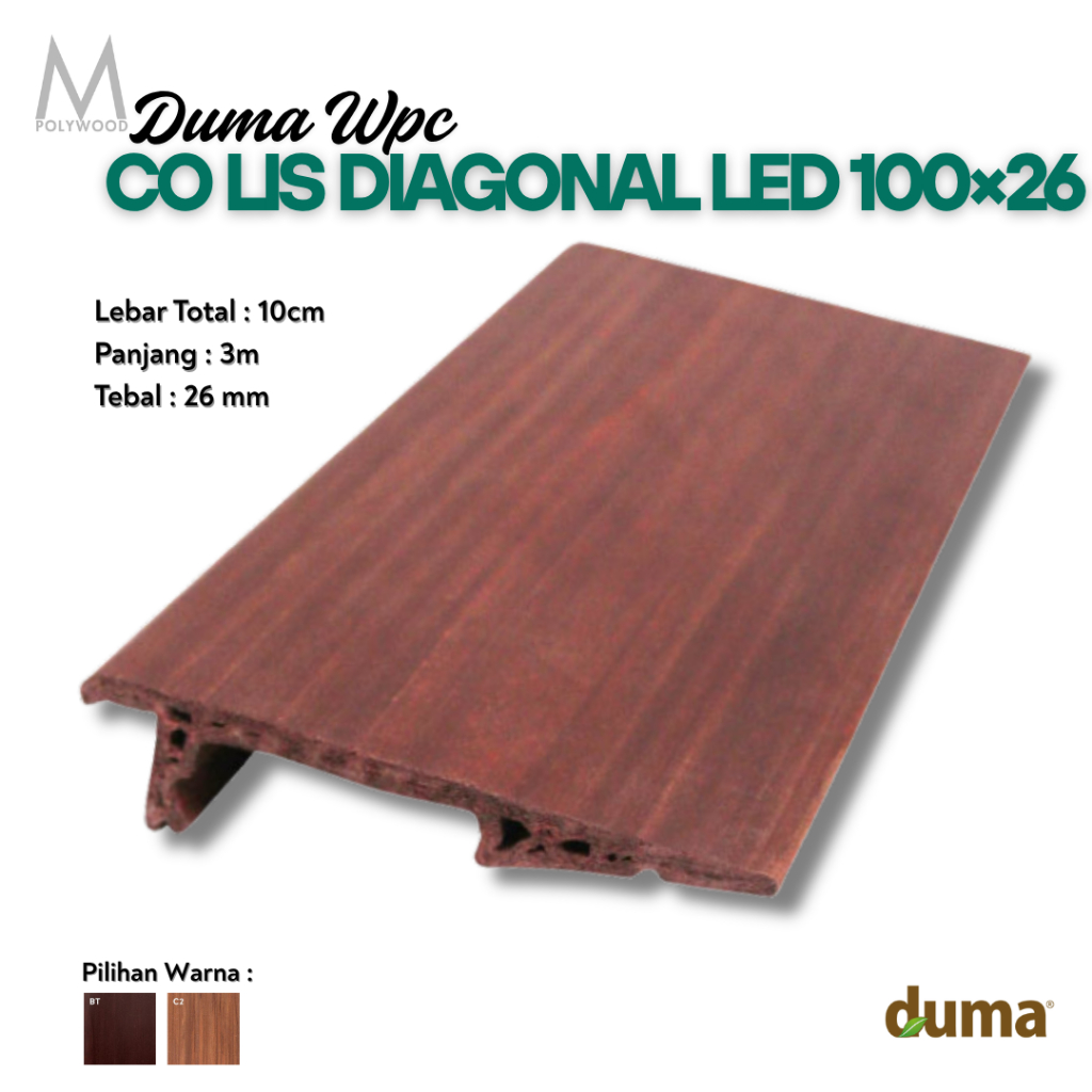 Lis DUMA WPC Co Lis Diagonal LED / Lis Plafon WPC - DUMA WPC WALL & CEILING PANEL