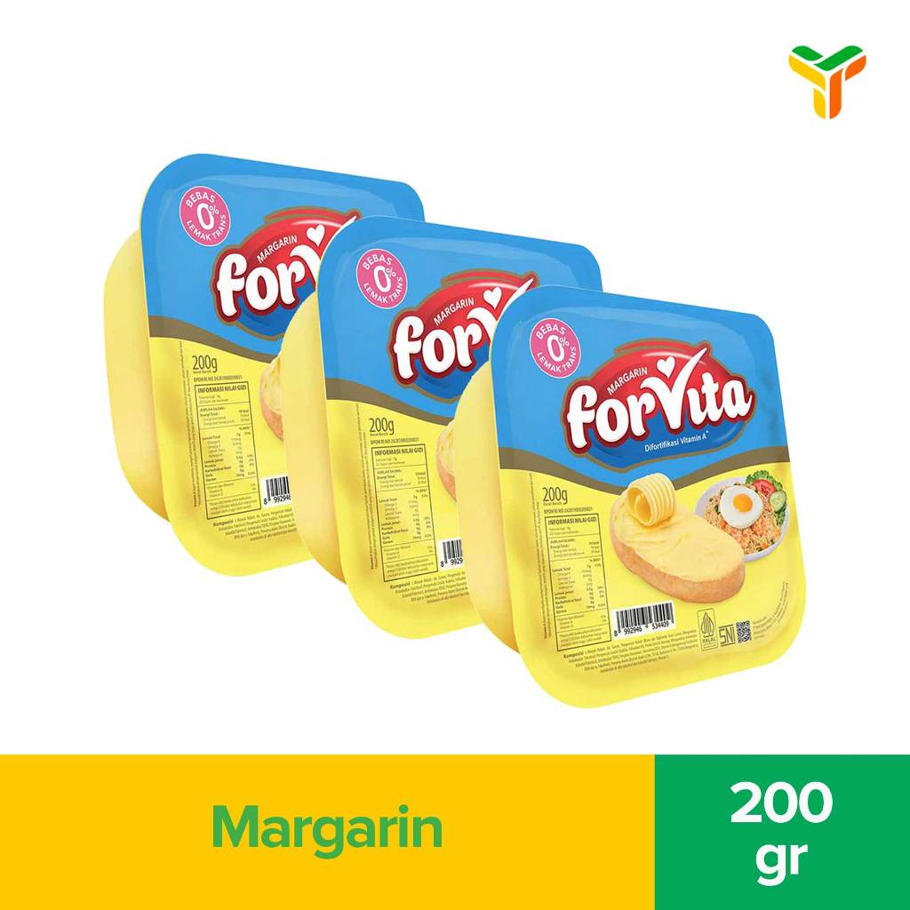 

3pcs Forvita Margarine Tub 200Gr