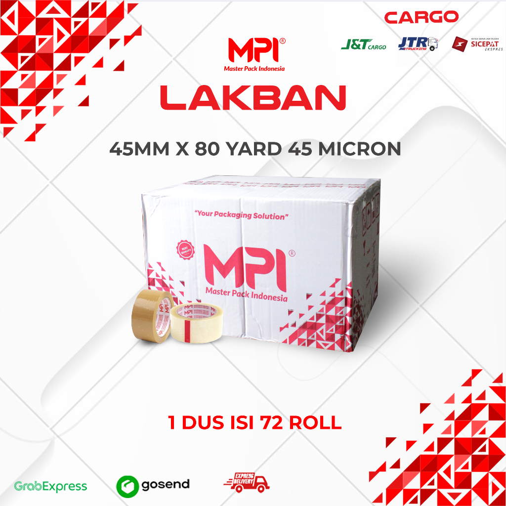 

CARGO 1 DUS [ 72 PCS ] LAKBAN 2" X 80 YARD 45MIC - BENING & COKLAT MASTER PACK INDONESIA