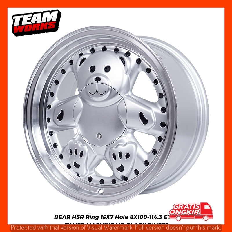 VELG MOBIL RING15 HSR BEAR LEBAR 7 VINFAST XENIA BRIO AYLA SWIFT R15 ET30 SILVER DASH CHROME