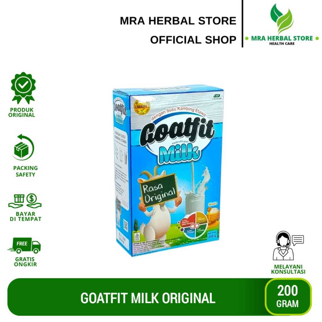 

Goatfit Milk Original Susu Kambing Etawa Plus Royal Jelly | Goat Fit Original Per Box Kemasan 200 gr
