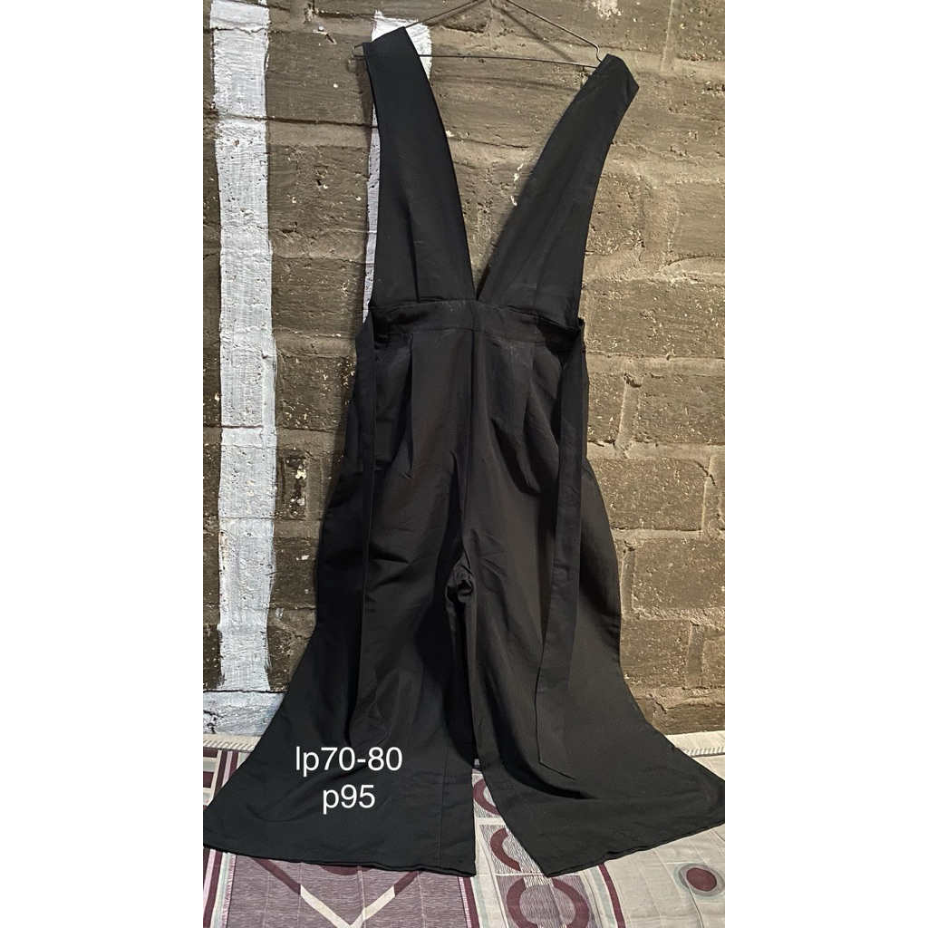 (adm) + jp jumsuit kulot wanita celana hitam / overall wanita denim