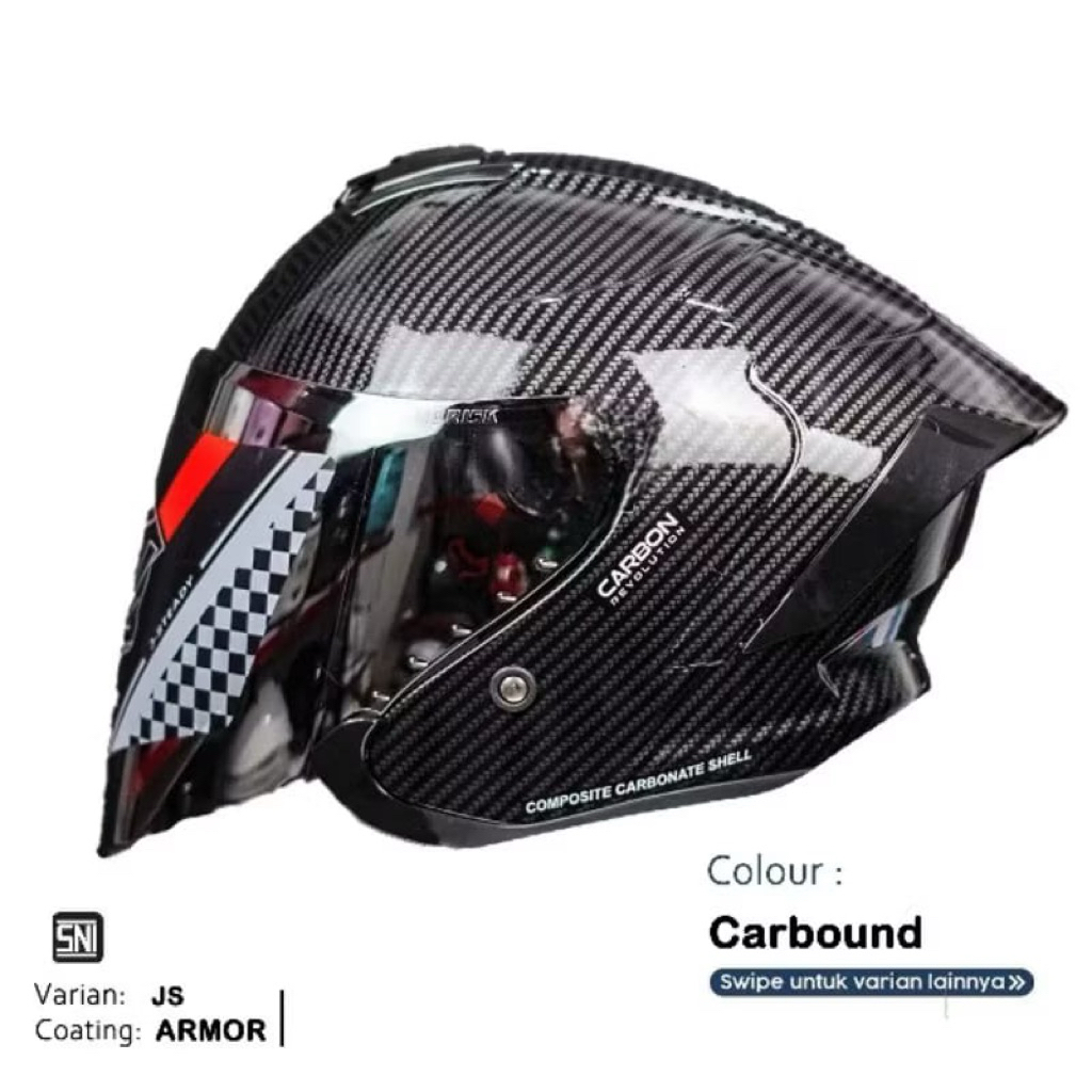 HELM JS HALF FACE MOTIF: CARBON