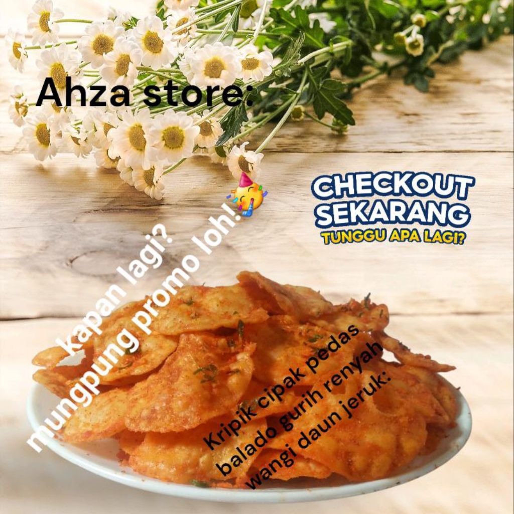 

cemilan,snak,keripik cipak pedas/cireng kering pedas,produk klas termurah 25ogr