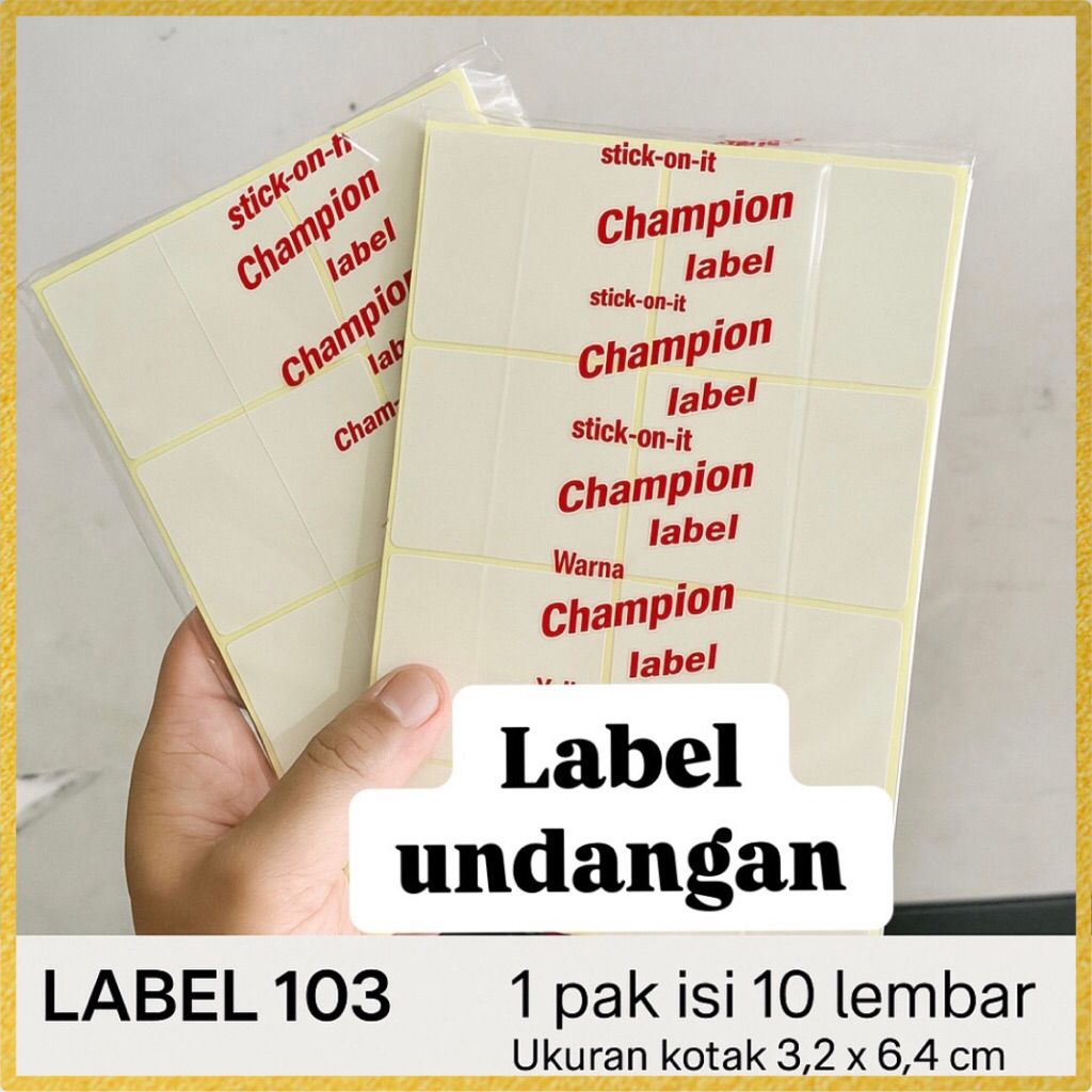 

Label Champion Undangan 103 1 pak isi 10 lembar