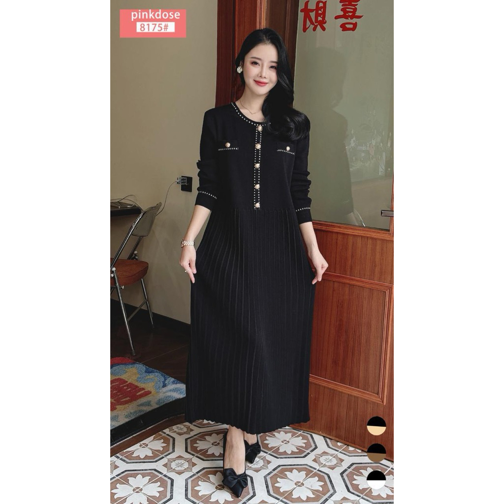 midi dress pinkdose 8175 - midi dress pinkdose plisket - midi dress pinkdose