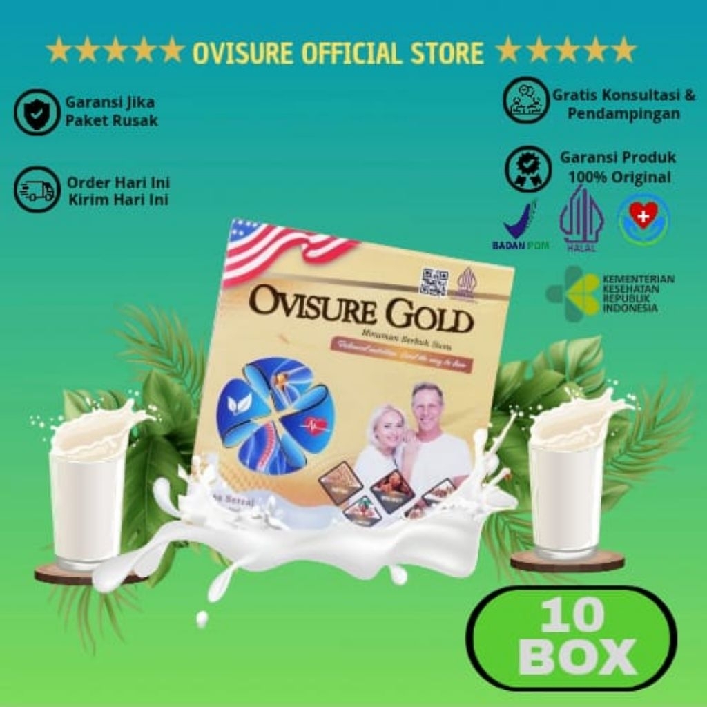 

PAKET 10 BOX OVISURE GOLD ORIGINAL USA - SUSU UNTUK PENGOBATAN TULANG DAN SENDI TERBAIK
