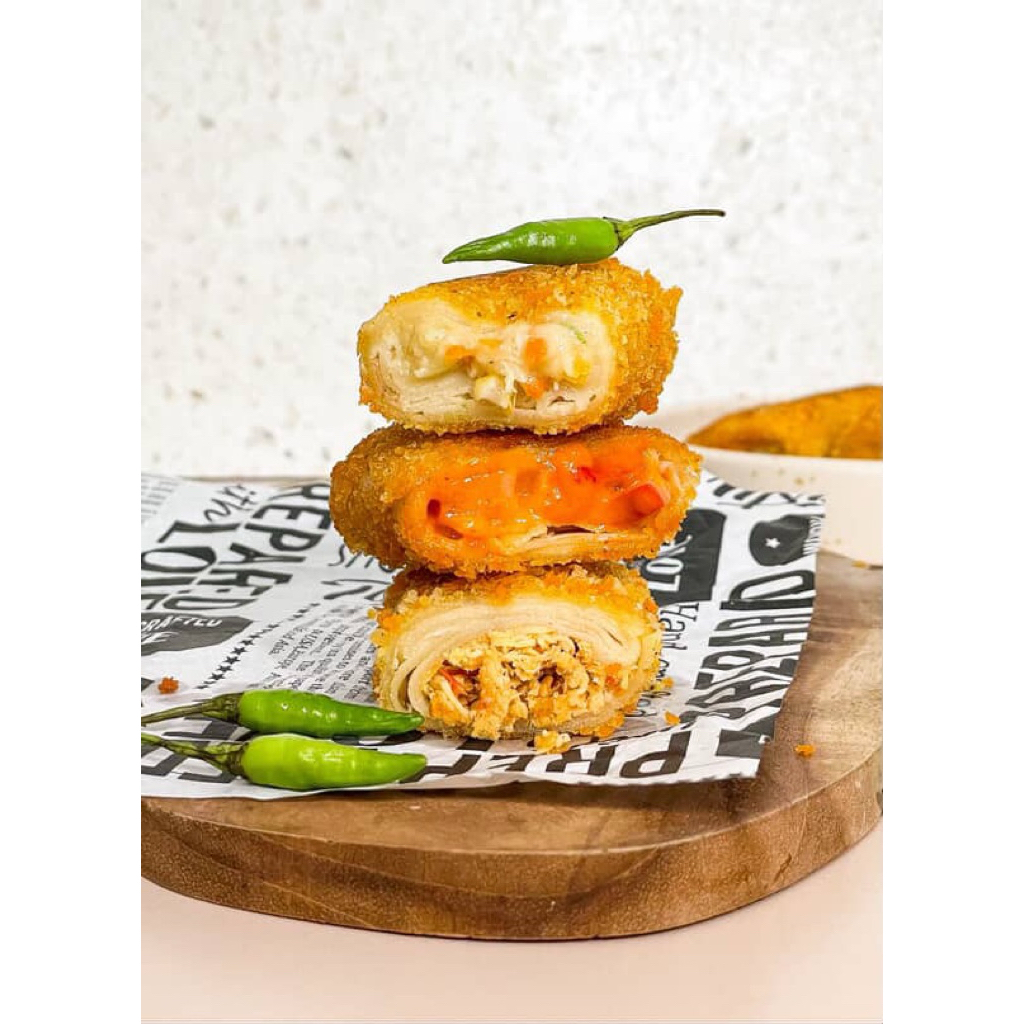 

Risoles Lasagna Ragout Ayam Sayur Mayo Mentai Pedas Ayam Geprek | 10pcs.