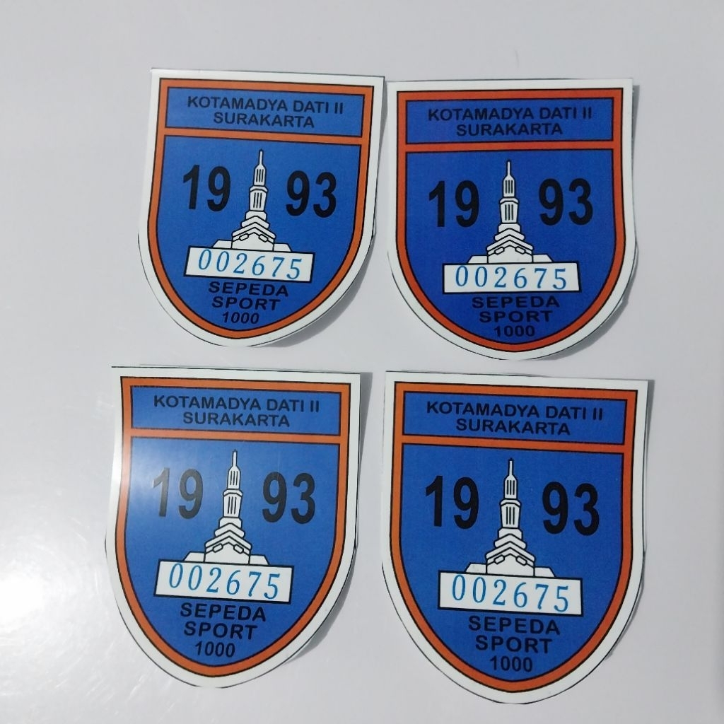 plombir stiker pajak sepeda jaman dulu jadul antik